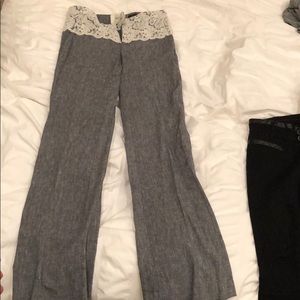 Awesome straight leg pants with lace top